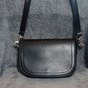 Black Leather Crossbody Bag